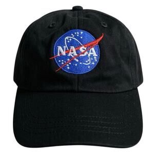 Kati Unisex Black NASA Embroidered Adjustable Strapback Baseball Cap Hat OS
